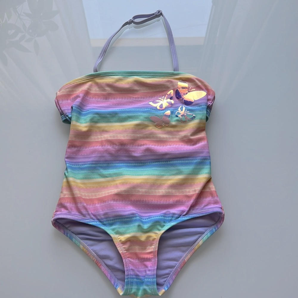 Hula Star Rainbow butterfly swimsuit Sz 6